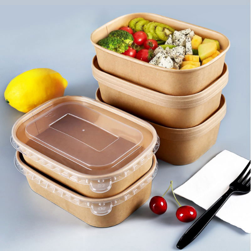 Bez okien Kraft Rectangle Paper Bowl